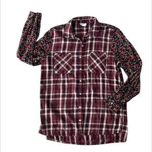 Bethany Mota size medium flanel and floral button down shirt
